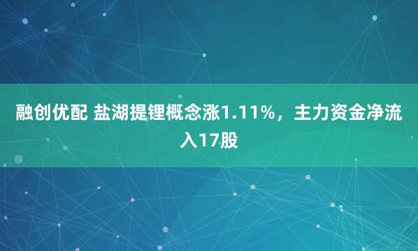 融创优配 盐湖提锂概念涨1.11%，主力资金净流入17股